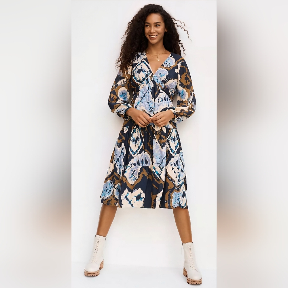 *NWT* Anthropologie | Othilia Arden | Tie-Dye Midi Boho Cotton Dress | Small - Picture 5 of 11